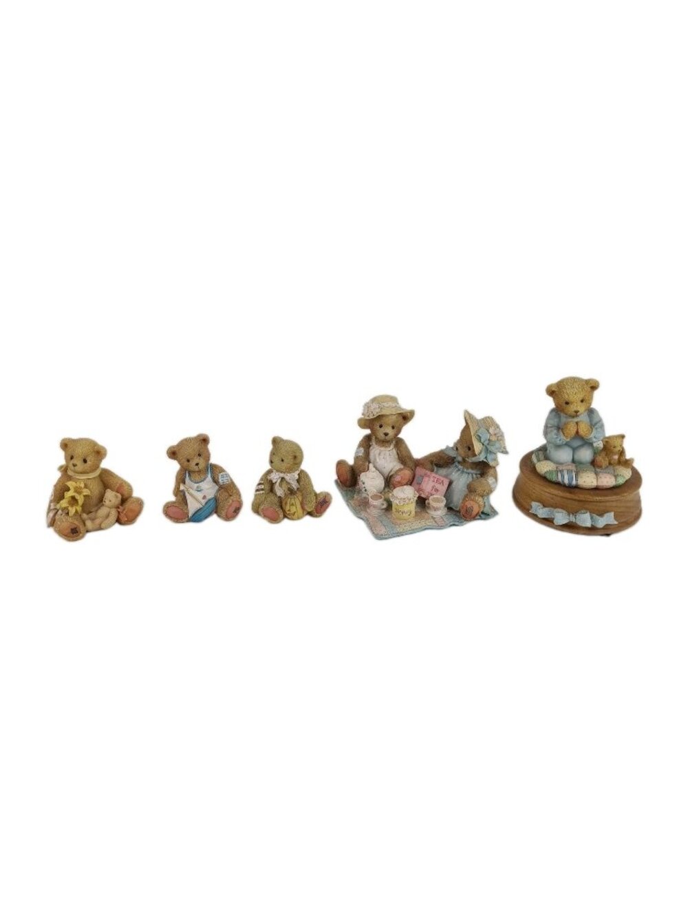 Lot Of 5 Cherished Teddies Freda And Tina Oscar Lily 914304 Porcelain Figures